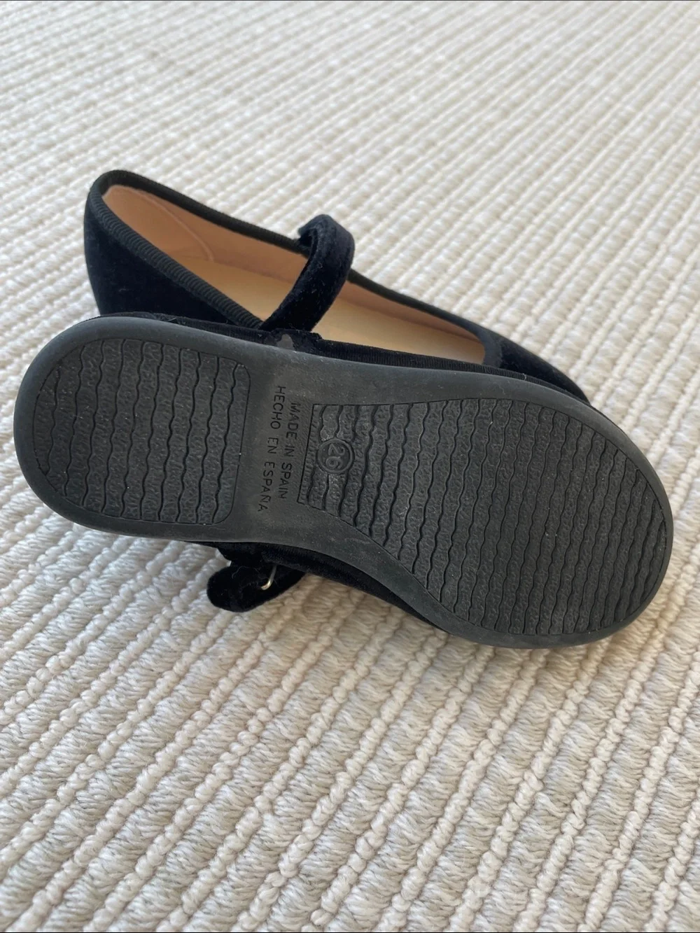Girls' Black Velvet Mary Jane Dress Shoes